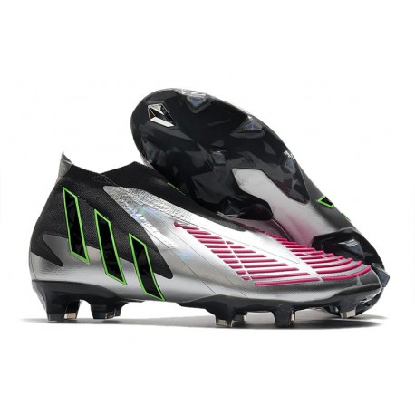 Botas fútbol Adidas Predator Edge+ Fg Plata Negro Rosa