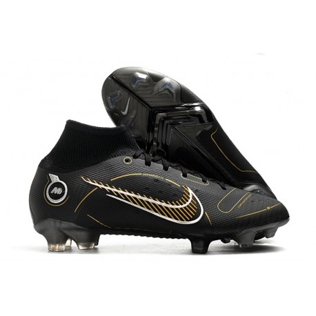 Nike Mercurial Superfly VIII Elite FG Negro Dorado Metalizado Plateado