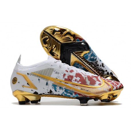 Bota Nike Mercurial Vapor XIV Elite FG Ronaldo Blanco Rojo Oro