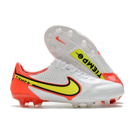 Nike Tiempo Legend 9 Elite FG Botas Blanco Volt Carmesí