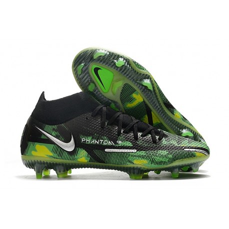 Nike Phantom GT2 Elite DF FG Negro Metallic Platino Verde
