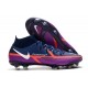 Zapatos de Fútbol Nike Phantom GT2 Elite DF FG Azul Marino Blanco Morado