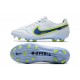 Nike Tiempo Legend 9 Elite FG Botas Blanco Azul