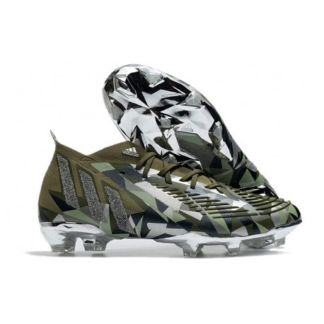 Adidas Predator Edge.1 Fg Crystal Focus Oliva Plateado Metálico Magic Lima