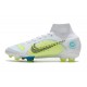 Nike Mercurial Superfly VIII Elite FG Blanco Azul Amarillo