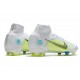 Nike Mercurial Superfly VIII Elite FG Blanco Azul Amarillo
