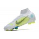 Nike Mercurial Superfly VIII Elite FG Blanco Azul Amarillo