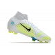 Nike Mercurial Superfly VIII Elite FG Blanco Azul Amarillo