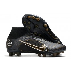 Botas Nike Mercurial Superfly VII Elite AG Pro Negro Dorado Metalizado Plateado Metalizado
