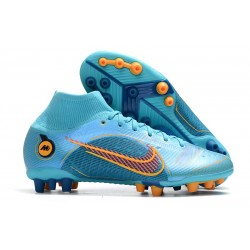 Botas Nike Mercurial Superfly VII Elite AG Pro Azul Láser Naranja Marina