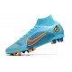 Botas Nike Mercurial Superfly VII Elite AG Pro Azul Láser Naranja Marina
