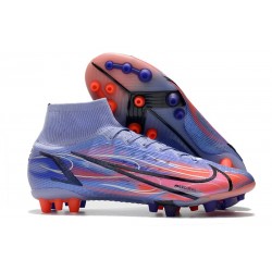 Botas Nike Mercurial Superfly VII Elite AG Pro Mbappe Lila Claro Plateado Metalizado