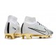 Nike Zoom Mercurial Superfly 9 Elite FG Blanco Oro Negro