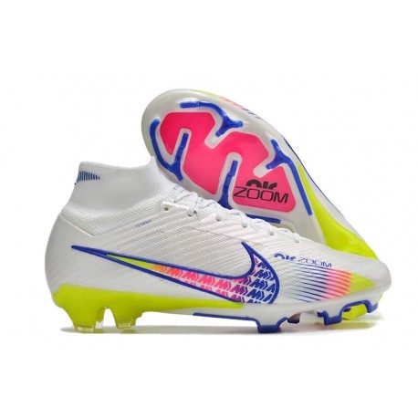 Nike Zoom Mercurial Superfly IX Elite FG Blanco Rosa Azul