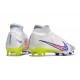 Nike Zoom Mercurial Superfly IX Elite FG Blanco Rosa Azul