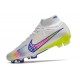 Nike Zoom Mercurial Superfly IX Elite FG Blanco Rosa Azul