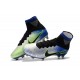 Botas de fútbol Nike Mercurial Superfly V FG Azul Negro Cromado Amarillo Volt
