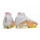 Nike Zoom Mercurial Superfly IX Elite FG Blanco Amarillo Rosa