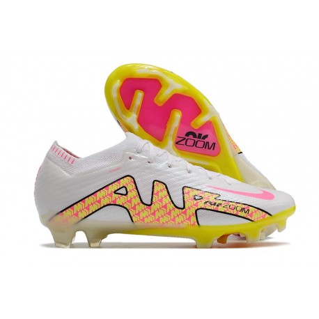 Nike Air Zoom Mercurial Vapor 15 Elite FG Blanco Rosa Amarillo