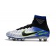 Botas de fútbol Nike Mercurial Superfly V FG Azul Negro Cromado Amarillo Volt