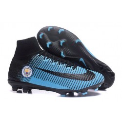 Botas de fútbol Nike Mercurial Superfly V FG Manchester City FC Negro Azul