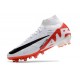 Nike Air Zoom Mercurial Superfly IX Elite AG Blanco Carmesí Vivo Negro