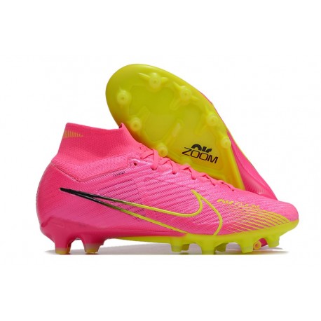 Nike Air Zoom Mercurial Superfly IX Elite AG Rosa Amarillo