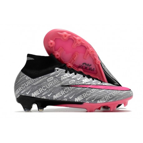 Nike Air Zoom Mercurial Superfly IX Elite AG Plateado Metalizado Rosa Negro