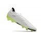 Tacos de Futbol adidas Copa Pure+ FG Blanco Negro Limón Lúcido