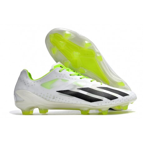 Botas de Futbol Adidas X Crazyfast + FG Blanco Negro Limón Lúcido