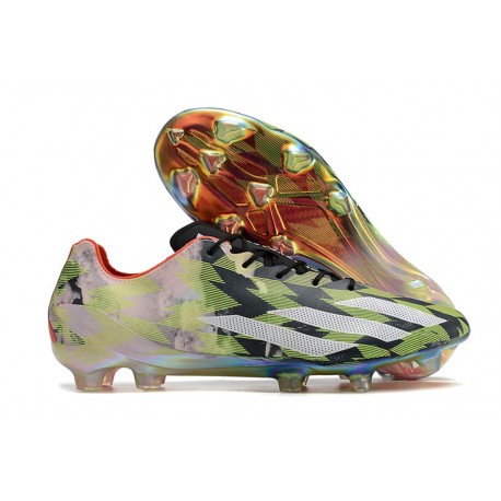 Botas de Futbol Adidas X Crazyfast + FG Limón Lúcido Blanco Solar Rojo