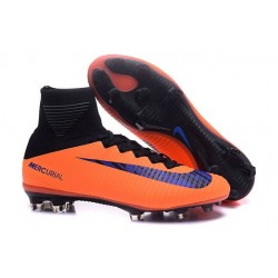 Zapatillas de fútbol Nike Mercurial Superfly V FG Para Hombre Naranja Negro Violeta