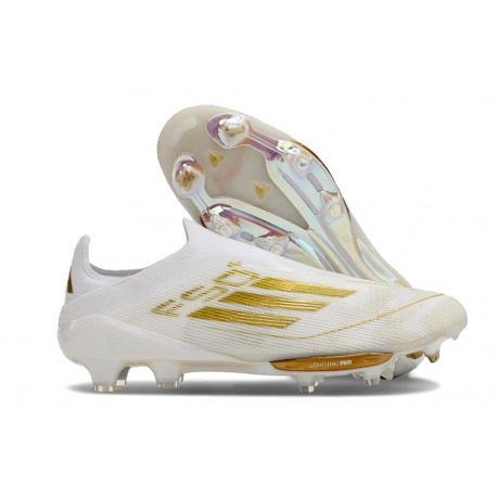 adidas F50 + LL FG Adidas F50 + Sin Cordones FG Ftwr Blanco Dorado Met