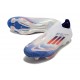 Botas de Futbol adidas F50 + LL FG Ftwr Blanco Azul Lúcido Rojo