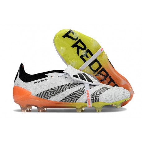 Botas Adidas Predator Elite Foldover Tongue FG Blanco Negro Naranja