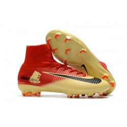 Zapatillas de fútbol Nike Mercurial Superfly V FG Para Hombre Rojo Amarillo Negro