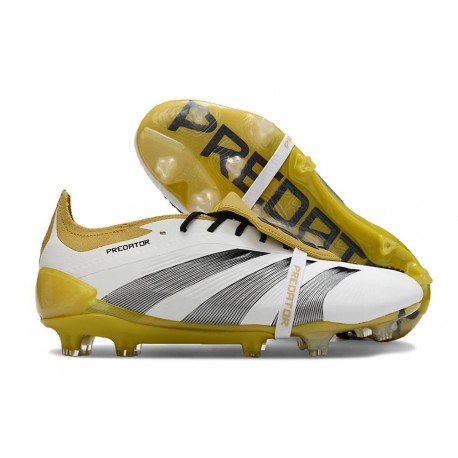 Botas Adidas Predator Elite Foldover Tongue FG Blanco Oro Plata