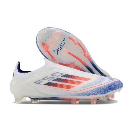 Zapatos de Fútbol adidas F50 Elite LL FG Ftwr Blanco Azul Lúcido Rojo