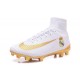 Zapatillas de fútbol Nike Mercurial Superfly V FG Para Hombre Real Madrid FC Blanco Oro