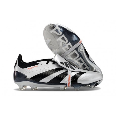Botas Adidas Predator Elite Foldover Tongue FG Plata Negro