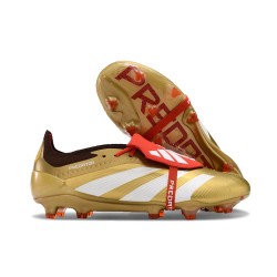 Botas Adidas Predator Elite Foldover Tongue FG Dorado Blanco Rojo
