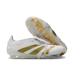 Botas Adidas Predator Elite Foldover Tongue FG Ftwr Blanco Dorado Met