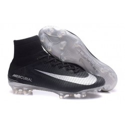Zapatillas de fútbol Nike Mercurial Superfly V FG Para Hombre Negro Plateado