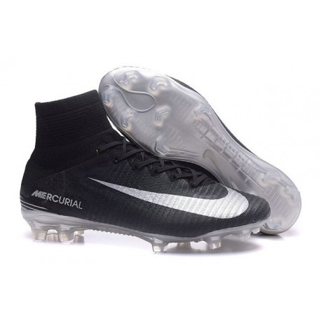 Zapatillas de fútbol Nike Mercurial Superfly V FG Para Hombre Negro Plateado