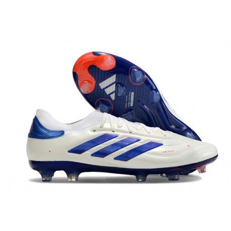 Bota adidas Copa Pure 2 Elite+ FG Piel Ftwr Blanco Azul Lúcido Rojo