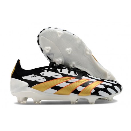 Adidas 2024 Predator Elite FG Negro Blanco Dorado Met