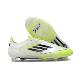 adidas F50 Elite FG Bota Blanco Negro Amarillo