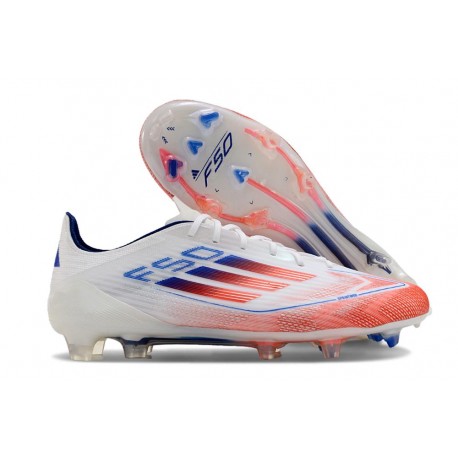 adidas F50 Elite FG Bota Blanco Rojo Solar Azul Lúcido