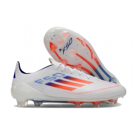 adidas F50 Elite FG Bota Blanco Azul Rojo