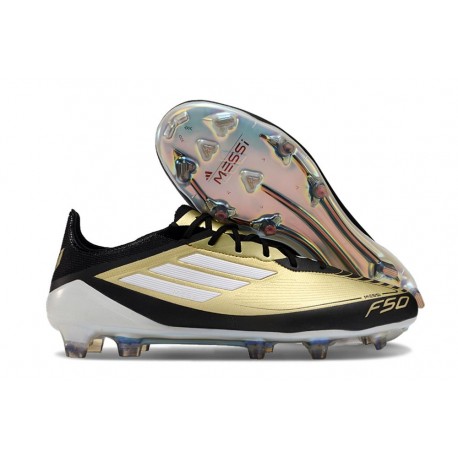 adidas F50 Elite FG Bota Dorado Met Negro Blanco